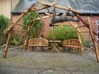 Garten Pavillon Da Vinci Bogen Brucke Woodsche Antikhof Wernershagen Construccion Natural Cobertizo Rustico Trabajo De Madera