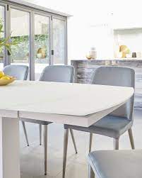 31.5 x 31.5 unexpanded table is great for two people use and do not occupy too much space. White Extending Dining Table Rotating Extending Table Danetti