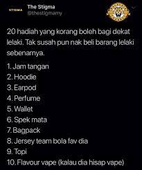 Senarai contoh hadiah untuk lelaki yang terbaik mengikut trend terkini untuk rujukan anda. Antara Hadiah Yang Sesuai Untuk Set Hadiah Lelaki Bajet Facebook