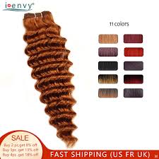 Weave straight hair brown color is very popular, although the color on the same hair is very complex, with modern hair dye technology, we can produce a good color for hair. Ginger Deep Wave Bundles Brazilian Honey Blonde Bundles Red Burgundy Pre Colored 100 Human Hair Weave Bundles Ombre Non Remy Hair Weaves Aliexpress