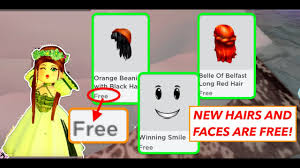 Just go to the catalog and add these roblox free hair. New Free Hairs Faces On Roblox Roblox Is Making Paid Items Free Youtube