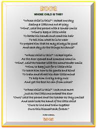 Poem Whose Child Is This Unknown Author Children Poems Words Of Wisdom