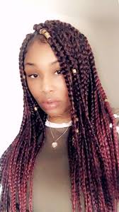 Black And Burgundy Ombre Box Braids Box Braids Burgundy Ombre Braided Hairstyles For Black Women Cornrows Ombre Hair Color Hair Styles