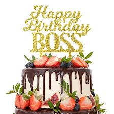 Someday you'll have to teach us your secret to getting so much done. Happy Birthday Boss Gold Glitter Cake Topper Funny Office Coworker Boss Employer Promotion Present Party Decoration Buy Online In Bahamas At Bahamas Desertcart Com Productid 71222042