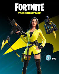 Fortnite cosmetics, item shop history, weapons and more. The Yellowjacket Pack Includes The Yellowjacket Outfit Venom Blade Pickaxe And 600 V Bucks Fortnite Yellow Jacket Knight Outfit
