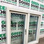 Grey Aluminium Casement window | Green doors