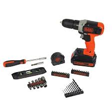 Black And Decker 20v Impact Driver Walmart Black Decker 20 Volt Lithium Cordless Drill With 44 Piece Project Kit Bcd70250pkwm Walmart Com In 2020 Cordless Drill Drill Project Kits