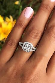 Sparkling round diamonds line the band and trace the center profile to complete the look. 30 Unforgettable Princess Cut Engagement Rings To Get Her Heart Oh So Perfect Proposal