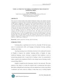 Pdf Using Authentic Material To Improve The Students Listening Skill