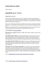 This can get particularly challenging if the scorp tries to control the aquarian female. Zodiac Bedroom Habits Humour Ramon Thomas