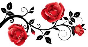 Red And Black Decorative Roses Png Clipart Image Simple Flower Drawing Rose Clipart Flower Drawing