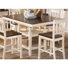 Whitesburg 9 Piece Square Counter Height Extension Table Set In Brown White By Dining Counter Height Dining Room Tables Dining Room Sets Dinning Room Tables