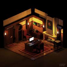 Voxel Office Voxel Isometric Design Building Art Pixel Art