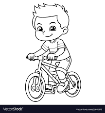 550x550 bike coloring pages bicycle coloring pages bicycle magazine. Boy Riding New Red Bicycle Bw Vector Image On Vectorstock Bicycle Drawing Batman Coloring Pages Spiderman Coloring