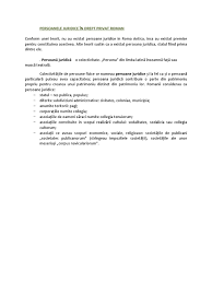 Înființarea persoanei juridice sediul materiei: Test La Drept Privat Roman Conspecte Md