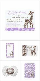 Purple Giraffe Baby Shower Purple Giraffe Spots Animal Print Design Baby Shower Invitation Set Baby Shower Giraffe Baby Shower Invites Neutral Baby Shower