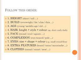 The list contains adjectives, synonyms, terminology, and other descriptive words related to the color brown. Adjectives For Describing People And Order Of Adjectives Ppt Video Online Download