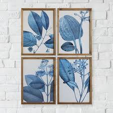 Blue Hued Botanical Framed Art Prints Set Of 4 Framed Botanical Art Botanical Wall Art Botanical Artwork