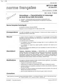 Norme afnor lettre 2019 :. Norme Nf S 31 088 Acoustique Caracterisation Et Mesurage Du Bruit Du Au Trafic Ferroviaire En Pret Au Cidb Recherche Mediatheque Ressources