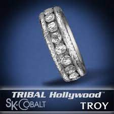 Riveted Troy Ring Sk Cobalt Men S Wedding Band By Scott Kay Mens Wedding Bands Wedding Rings Unique Wedding Men