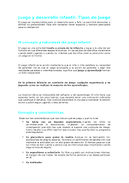 Por ejemplo, pueden jugar alternando turnos con un compañero, todavía no se. Juego Y Desarrollo Infantil Tipos De Juegos Apuntes De Ciencias De La Educacion Docsity