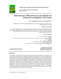 In may 2019, cricket australia confirmed the fixtures for the tour with matches being held in adelaide, brisbane and melbourne. Pdf Determinants Of Microfinance Loan Default An Empirical Investigation In Sri Lanka