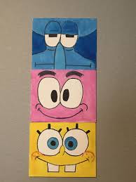 Spongebob Art Squidward Painting Star Painting Spongebob Patrick