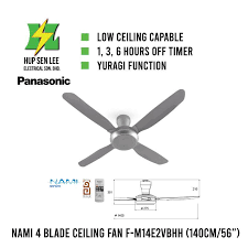 A rotating horizontal shaft with paddle blades every few feet. Panasonic Nami 4 Blade Ceiling Fan F M14e2vbhh 56