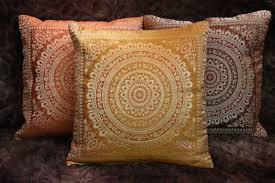 Mandala Kissenbezug Brokat Deko Kissen Indien Kissenhulle Orient 40 X 40 Kissen Kissenbezug Orientalische Kissen