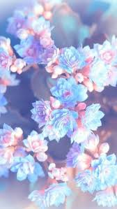 Blue Purple Flowers Tumblr Blue Flower Wallpaper Iphone Wallpaper Vintage Floral Wallpaper