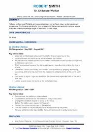 childcare worker resume samples