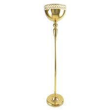 Gold pedestal urn table floral vase bowl party wedding reception aluminum. Luxury Crystal Bead Trim Metal Bowl Flower Vase Riser Decorative Centerpiece 42 5in Overstock 32767181