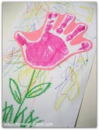 Handprint Flower Craft For Preschoolers Stay At Home Educator Hand Print Flowers Flower Crafts Preschool Crafts