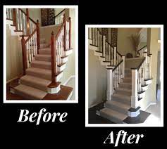 Update That 80 S Honey Oak Staircase For 75 Makeover With Paint Stain And New Post Caps I Wrapped The Bo Staircase Remodel Stair Remodel Staircase Makeover