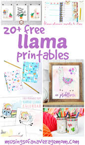 This is a digital file. Musings Of An Average Mom Llama Printables