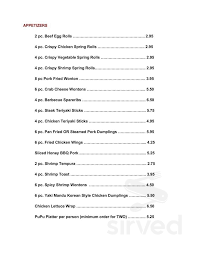 Formosa Restaurant Menu In Stafford Virginia Usa