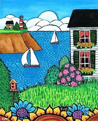 Create unique & inspiring spaces with trending artwork at everyday low prices. White House Lighthouse Nova Scotia Print Art Folk Art Art Drawings For Kids