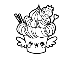 Helado Kawaii Para Colorear