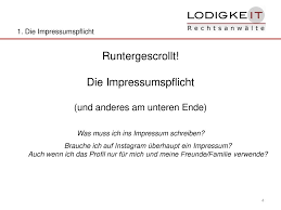 Wann brauche ich ein impressum, wann eine datenschutzerklärung? Von Rechtsanwalt Dr Klaus Lodigkeit Ll M Ppt Herunterladen