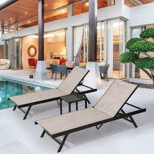 9 alula convertible chaise futon. Outdoor Patio Aluminum Adjustable Chaise Lounge Chairs Table Set For Pool Side See The Description On Sale Overstock 33115435