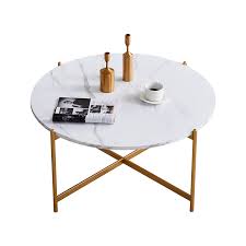 Here are ten of our favorite round outdoor coffee tables: 36 Inches Round Coffee Table Marble Grain Cocktail Table With Golden Legs Modern Side End Table Easy To Assemble Walmart Com Walmart Com
