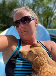 Robyn enjoying her splash pool ❤️