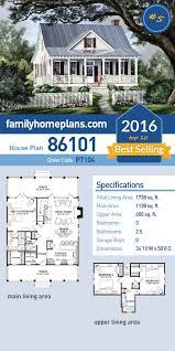 Southern Style House Plan 86101 With 3 Bed 3 Bath Cottage House Plans House Plans Farmhouse Farmhouse Style House