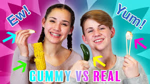 Subscribe, like, favorite, comment and share this video with. Gummy Food Vs Real Food Challenge Mattybraps Vs Gracie Haschak By Mattybvlogs