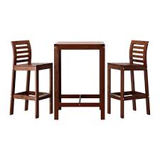 Vongrasig 3 piece patio swivel bar set, all weather mental textilene high swivel bar stools chair set of 2 and high glass bar table, outdoor high top bistro set for lawn garden, balcony, taupe. Applaro Bar Table And 2 Bar Stools Brown Stained Brown Ikea Bar Table Bar Stools Ikea Barstools