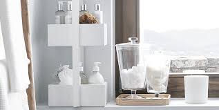 The piece consists of five glass shelves. Small Bathroom Storage Ideas Storage Solutions For Bathrooms