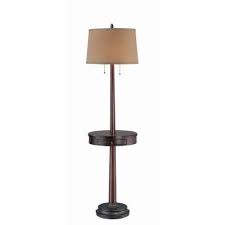 Illumine 2 Light Floor Lamp Walnut Finish Fabric Shade Cli Ls442912 Home Depot Canada Lamp Fabric Shades Floor Lights