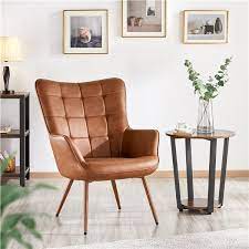 These layers are always lined with indian cotton on the inside. Alden Design Faux Leather Upholstered Wingback Accent Chair For Living Room Brown Walmart Com Walmart Com