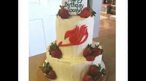 Write girl's name on this birthday cake & wish her an elegant birthday! 2 Tier Fairy Tail Anime Birthday Cake Youtube