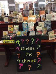 Guess The Theme Librarydisplay Library Displays Book Display Guess